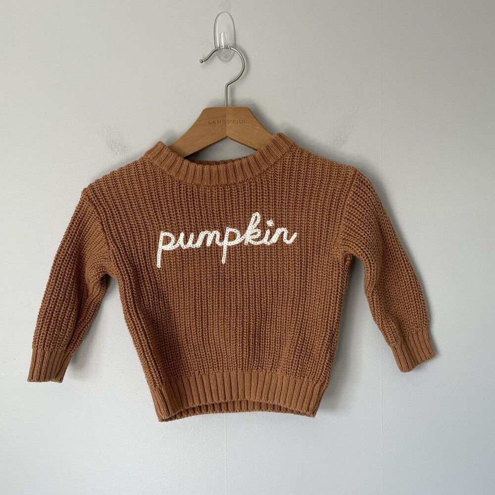 Little Co. by Lauren Conrad 'Pumpkin' Fall Knit Sweater Unisex Baby Size 12 mo.